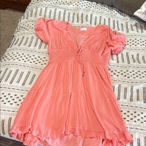 Pink Lilly Coral Short Sleeve Dress